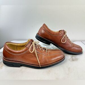 Sandro Men's Comfort Walk Cognac Leather Split Cap Toe Oxford Dress Shoes, 9